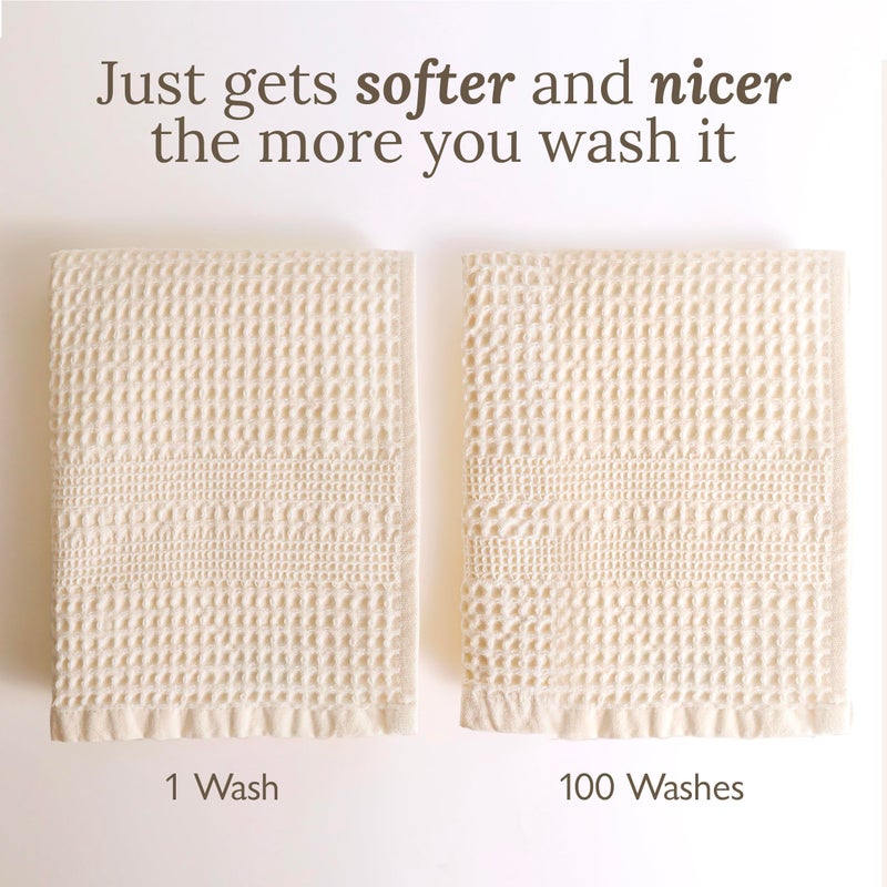 GILDEN TREE Waffle Bath Sheet Large Bath Towels Quick Dry Thin Body Towels, 40x80 Oversized Bath Towels for Adults, 2 Pack Bath Sheet Set, Classic Style (Cream) - Image 5